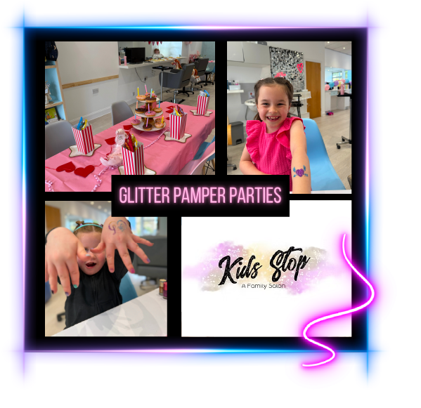 glitter pamper party images from kids stop edinburgh's kids hair saloon